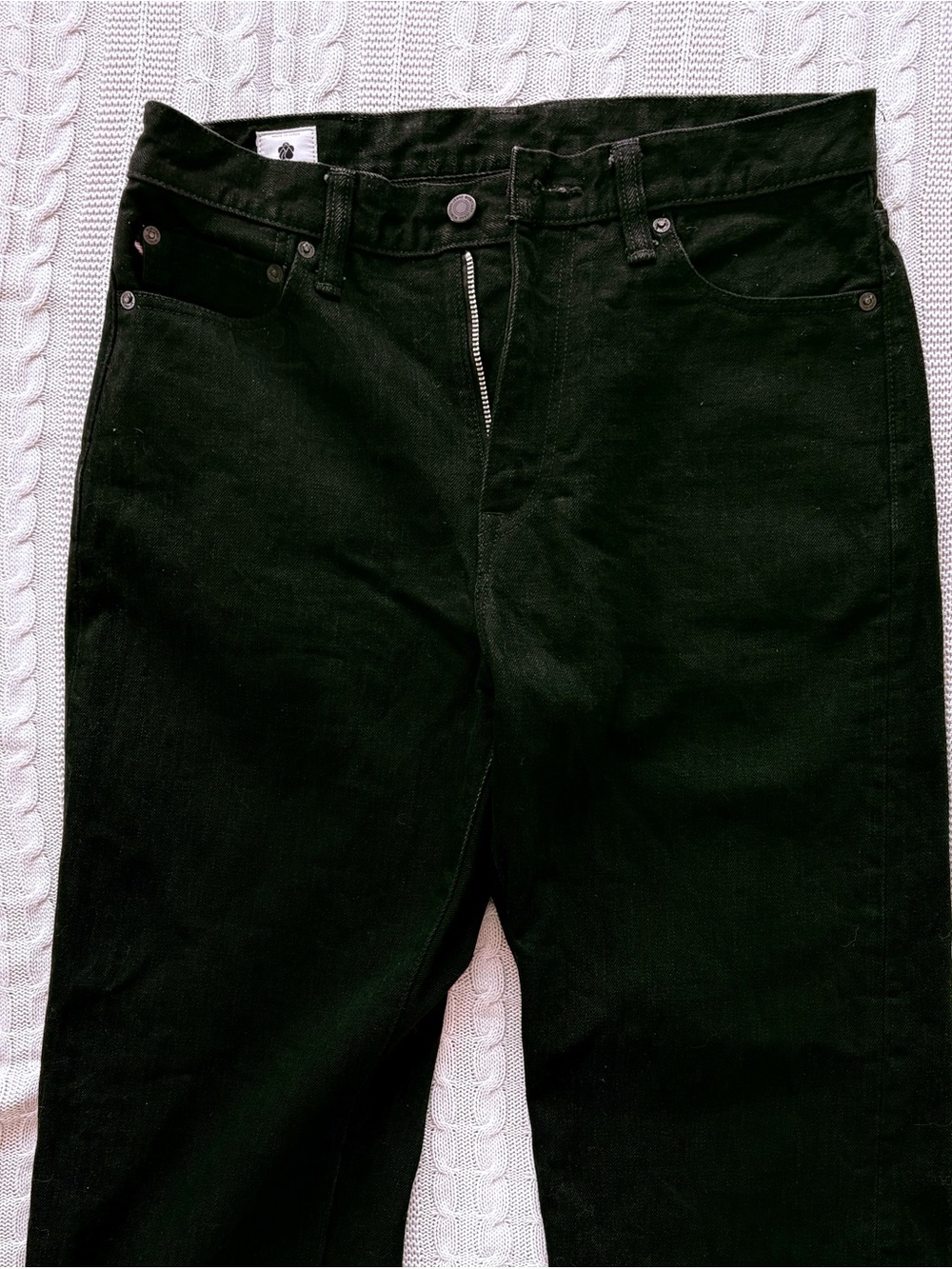 Momotaro denim, 15.7oz straight. Barely worn.
Hip to hip: 15.5”
Inseam: 33.25” - Picture 6 of 6